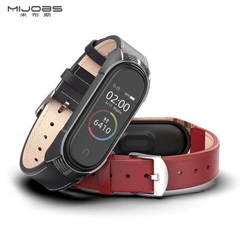 Mijobs Mi Band Genuine Leather Strap For Xiaomi Mi Band Band