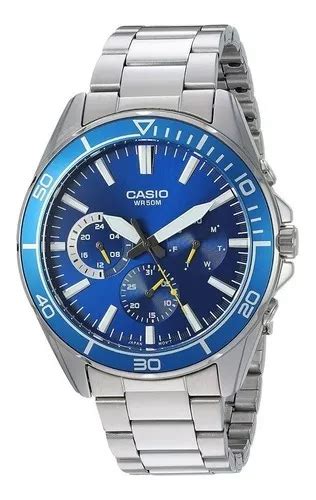 Relógio analógico Casio para homens em aço inoxidável de 45 mm