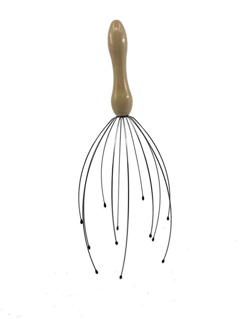 Wooden handle head massager that will send a tingle down your spine. Measurements: 9.5" H Head ...