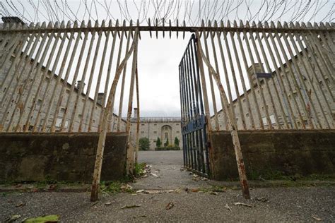 Secure Entrance at Historic Prison Stock Image - Image of entrance ...