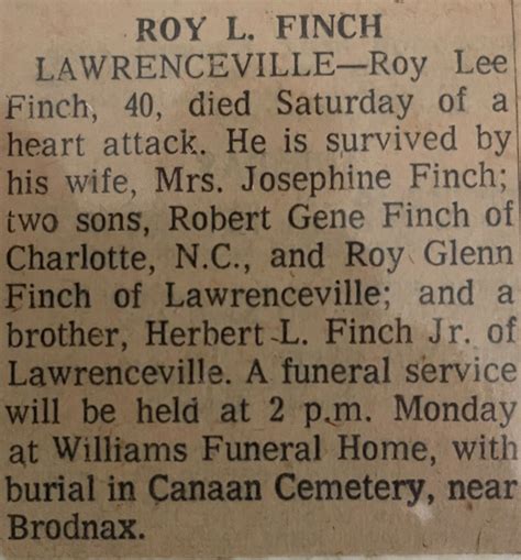 Roy Lee Finch M Morial Find A Grave