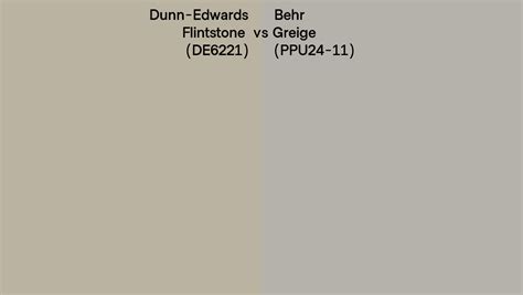 Dunn Edwards Flintstone De6221 Vs Behr Greige Ppu24 11 Side By Side