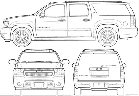 Chevy Suburban Coloring Pages Chevrolet Tahoe Chevrolet Chevrolet