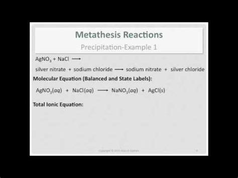 Metathesis Reactions: Precipitation- Example 1 - YouTube