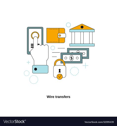 Wire Transfers Concept Transfers Concept Vector Image