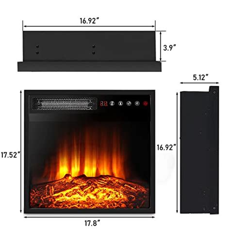 Bossin Inch Electric Fireplace Insert With Led Realistic Flame Small