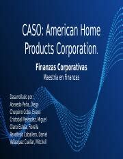 Caso Ahp Pptx Caso American Home Products Corporation Finanzas