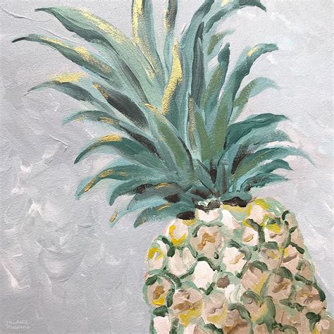 Hand Painted Original Fruit Canvas Painting With Pineapple Art Etsy