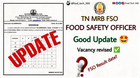 Tn Mrb Fso Good Update Exam Result Date Vacancy Revised Youtube