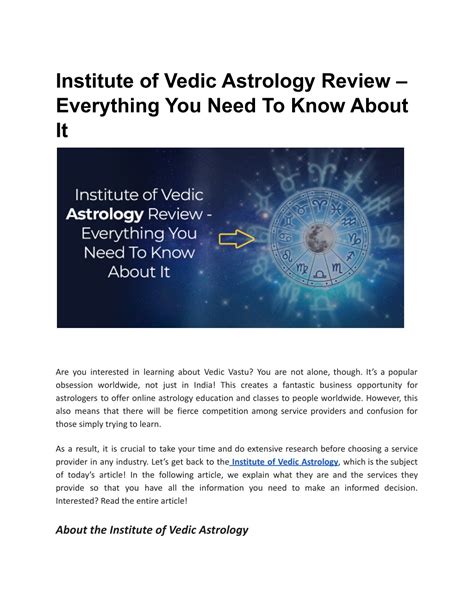 Ppt Institute Of Vedic Astrology Review Everything You Need To Know