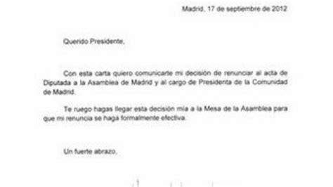 Aguirre Presenta Su Carta De Dimisi N Ante La Asamblea De Madrid