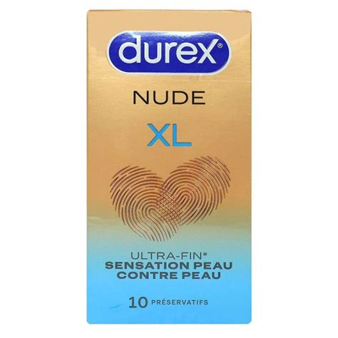 Durex Nude XL Ultra Fins Grande Taille X10
