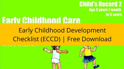 Early Childhood Development Checklist Eccd Free Download