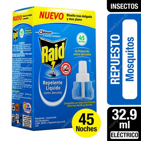 Insecticida Raid Eléctrico Líquido Mosquitos y Zancudos 45 Noches