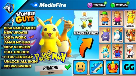 Stumble Guys X Pokemon Mod APK Unlimited Money Gem Versi Terbaru 2023