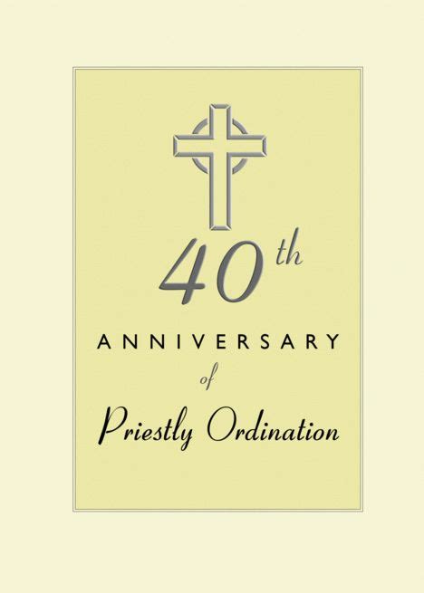 Priest Th Anniversary Of Ordination Yellow With Cross Card Ad