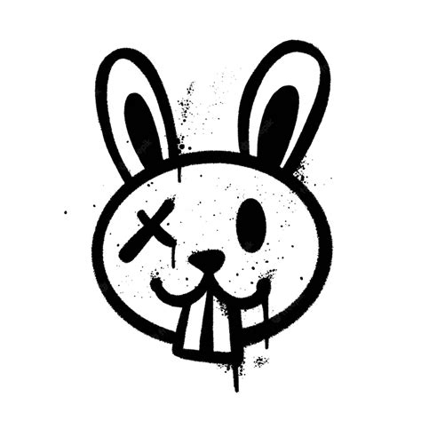 Graffiti Spray Paint Rabbit Vector Illustration