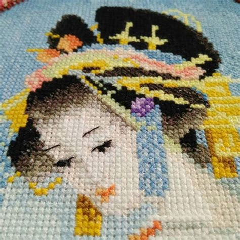 Asian Woman Counted Cross Stitch Kit Geisha By Charivna Mit Etsy