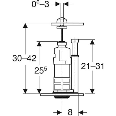 Mécanisme de chasse Geberit type 220 rinçage interrompable Catalogue