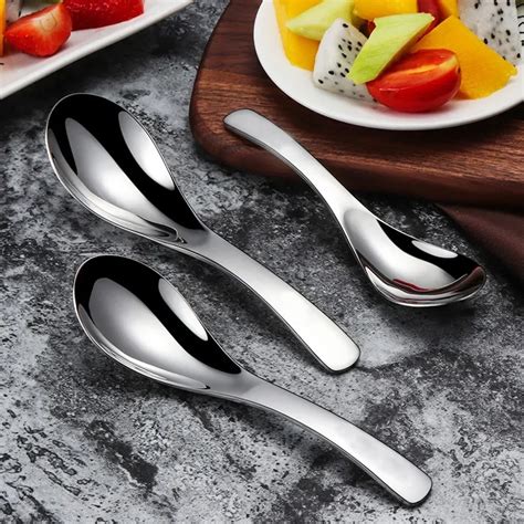 Китайские ложки для супа из нержавеющей стали | AliExpress