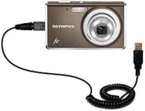 Amazon Gomadic Coiled Power Hot Sync Usb Cable For The Olympus Fe Digital Camera With