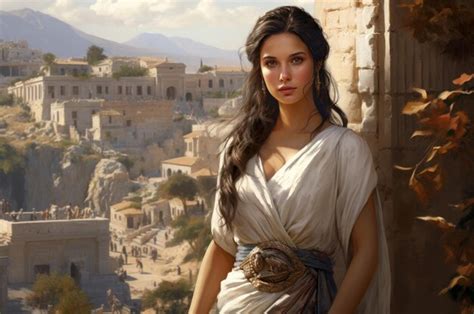 Premium Ai Image Fortified Woman Ancient Greek City Rome Old History