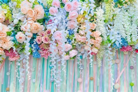 Premium Photo Wedding Flower Backdrop Background Colorful Background