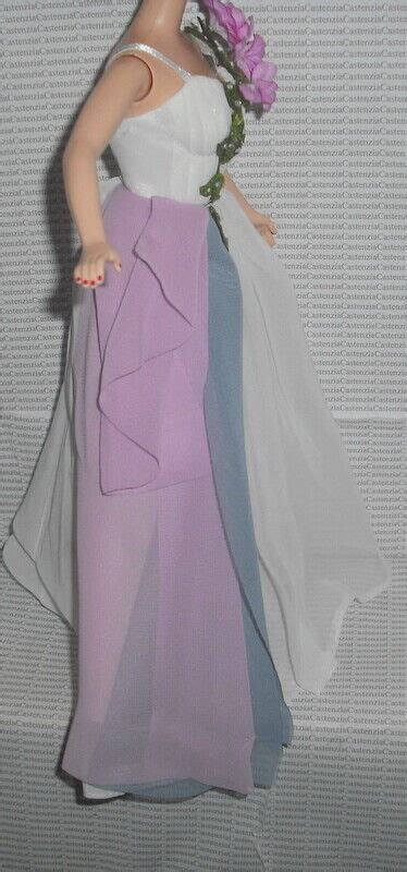 Dress Mattel Barbie Doll I Love Lucy Ethel White Purple Flower