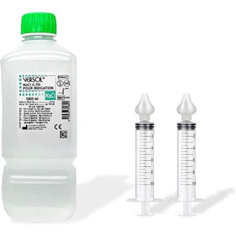 Versol Serum Physiologique Pack Bouteille Litre Avec Ses Seringues