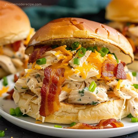 Slow Cooker Chicken Bacon Ranch Sandwiches Easy And Delicious Dinner Recipe My Home Made Recipe