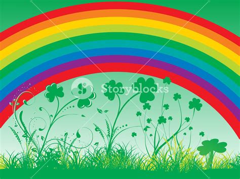 Shamrock And Rainbow Background