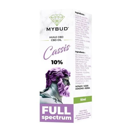 Huile De CBD Spectre Complet 10 Cassis Mybud Shop