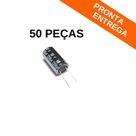 Kit 50 Peças Capacitor Eletrolítico 2200uf 2200mf 50v 105°c 16x30 Hyncdz Capacitores