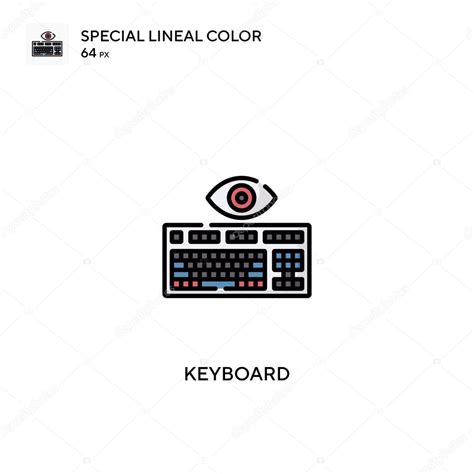 Teclado Icono Especial Vector De Color Lineal Iconos De Teclado Para