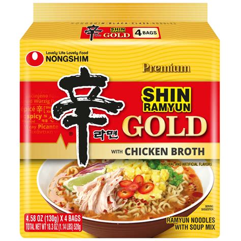 Nongshim Shin Gold Spicy Chicken Broth Ramyun Premium Ramen Noodle Soup