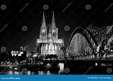 Bridge Over Rhine River With Cologne Cathedral In The Background At