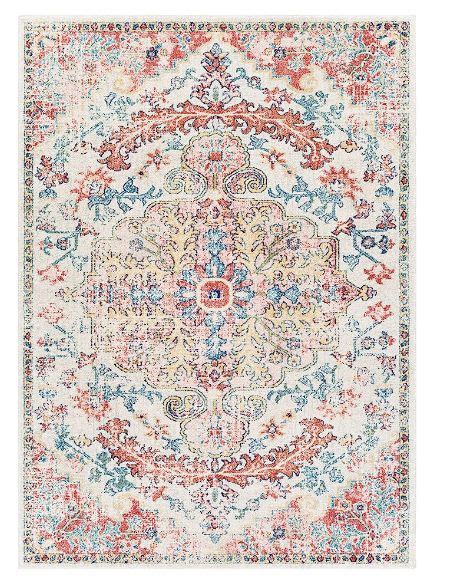 Livabliss Odelia Vintage Bohemian Area Rug X Blush Yellow