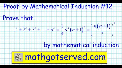 How to #12 Proof by induction 1^3+2^3+3^3+...+n^3= (n(n+1)/2)^2 n^2(n+1 ...