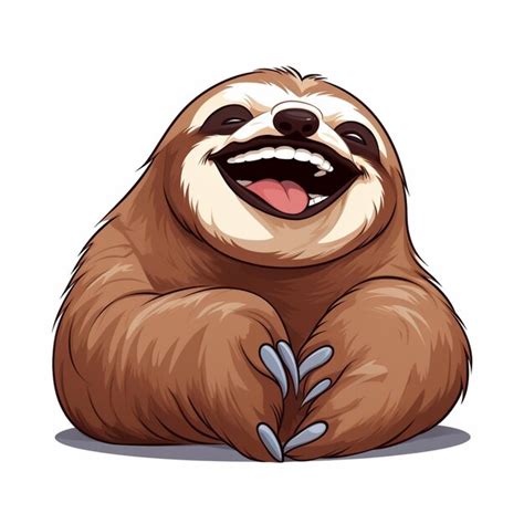 Premium Ai Image Cartoon Sloth Sitting Down With His Tongue Open And His Tongue Out Generative Ai