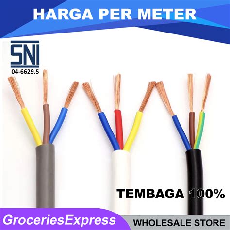 Kabel HYO NYYHY 3x0 75 SNI Serabut Tembaga Murni PVC Hitam Coklat