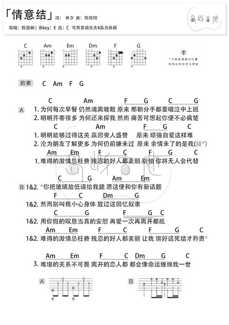 陈慧娴《情意结吉他谱》c调