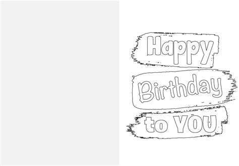 Happy Birthday Printable Cards Black And White