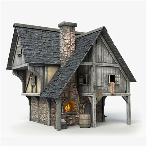 Medieval Blacksmith Forge Edifici Casetta Di Legno Architettura