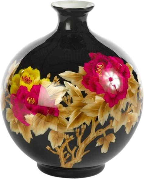 Fine Asianliving Chinesische Vase Porzellan Handgemacht Weizenstroh