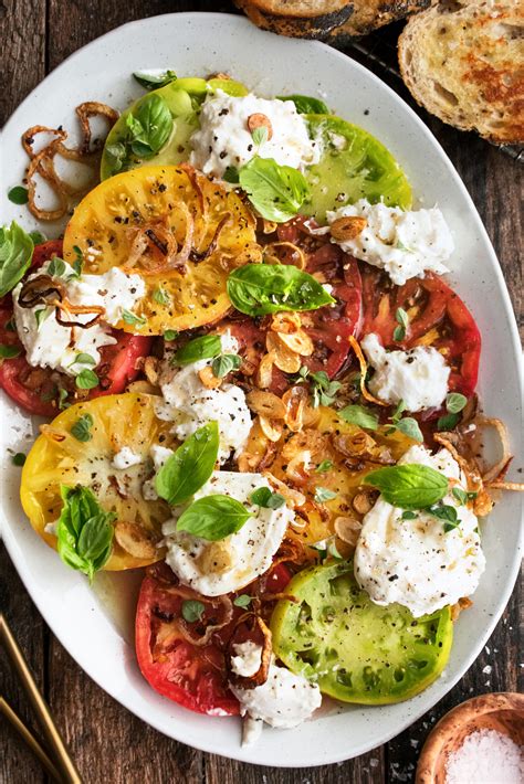 Tomatoes Burrata With Crispy Shallot Vinaigrette The Original Dish