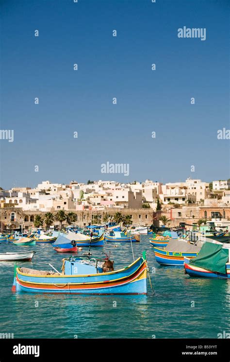 Marsaxlokk Malta Old Fishing Village With Ancient Architecture And