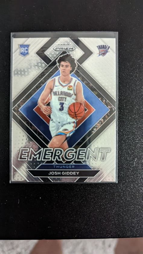 Panini Prizm Josh Giddey Emergent Rookie Card Rc Thunder Ebay