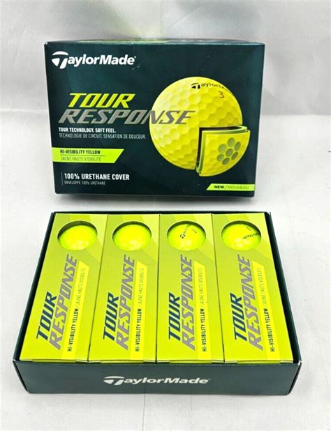 Taylormade Tour Response Hi Visibility Yellow Golf Balls 1 Dozen New