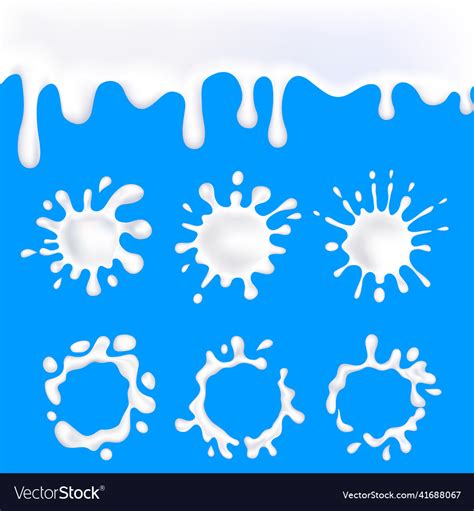 Isolated milk spots set Royalty Free Vector Image