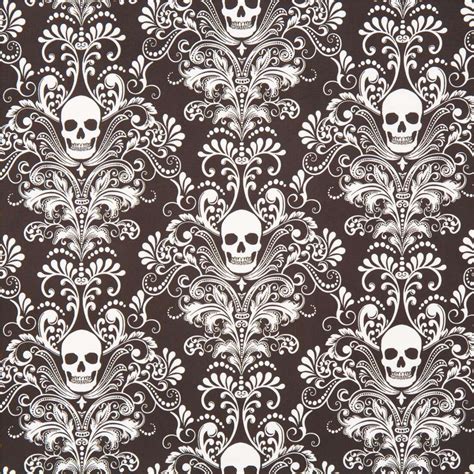 Damask Skull Black Fabric Wicked By Timeless Treasures Usa Fabric By